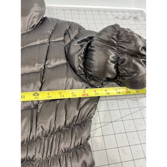 Michael Kors Womens Packable Down Jacket Puffer Style M Metallic Gray - Picture 8 of 11